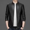 ROMON Men's Faux Leather Stand Collar Jacket LMDH8065