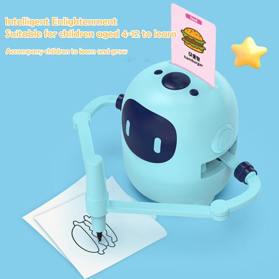 Kids Automatic Drawing Robot Toy with 100 Cards Interactive Educational Painting Robot Learning Toy Teaching