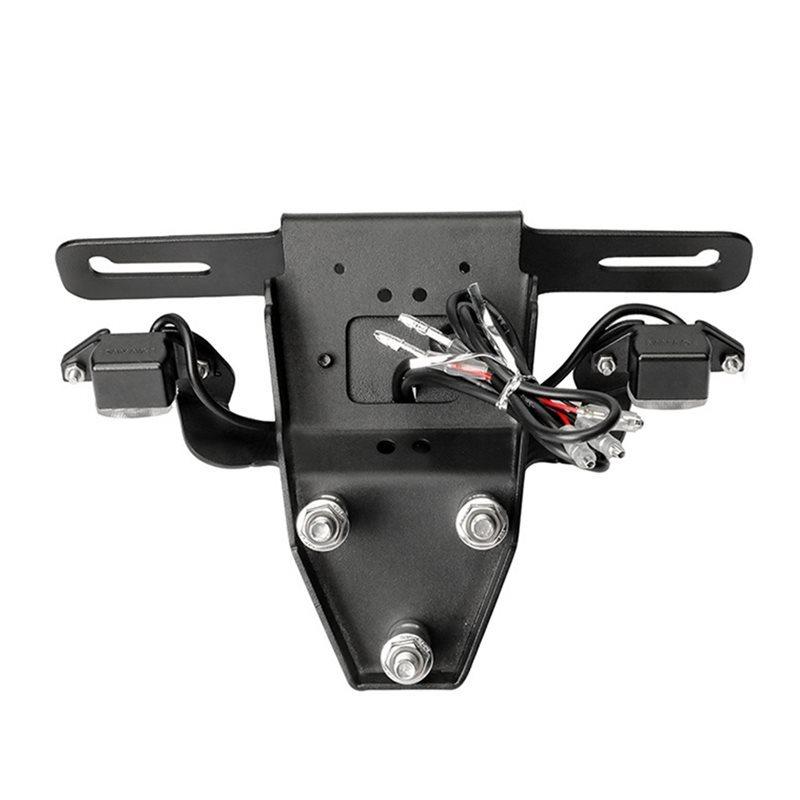 For ZONTES 703R 703RR Motorcycle License Plate Holder With Rear LED Turn Signal Tail Light Tidy Fender Eliminator