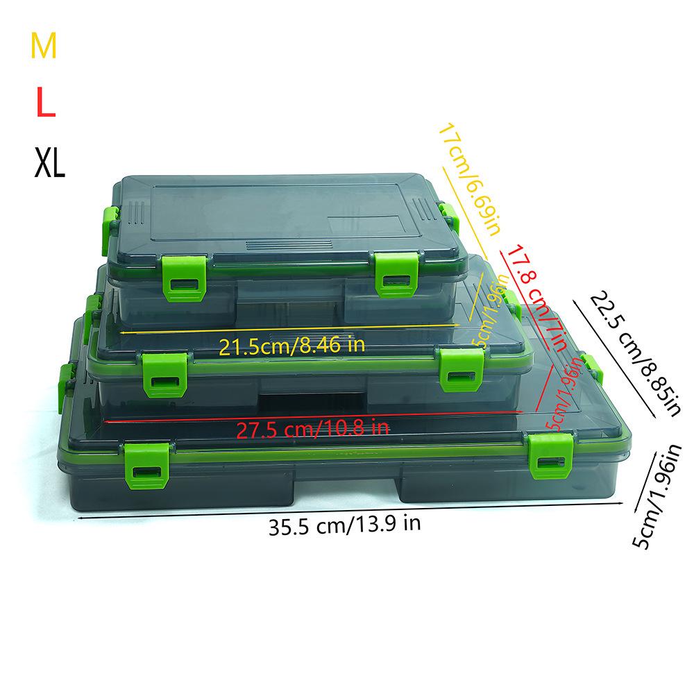 Portable Fishing Tackle and Accessories Storage Box with Frog Lure and Rod Float