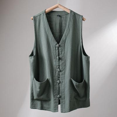 Chaleco Vintage de Botones para Hombre Primavera/Verano con Cuello Antiguo para Actuaciones