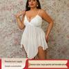 Großformatiges V-Ausschnitt Netz-Camisole-Kleid - Sexy, Durchsichtig, Kurzer Rock für Damen