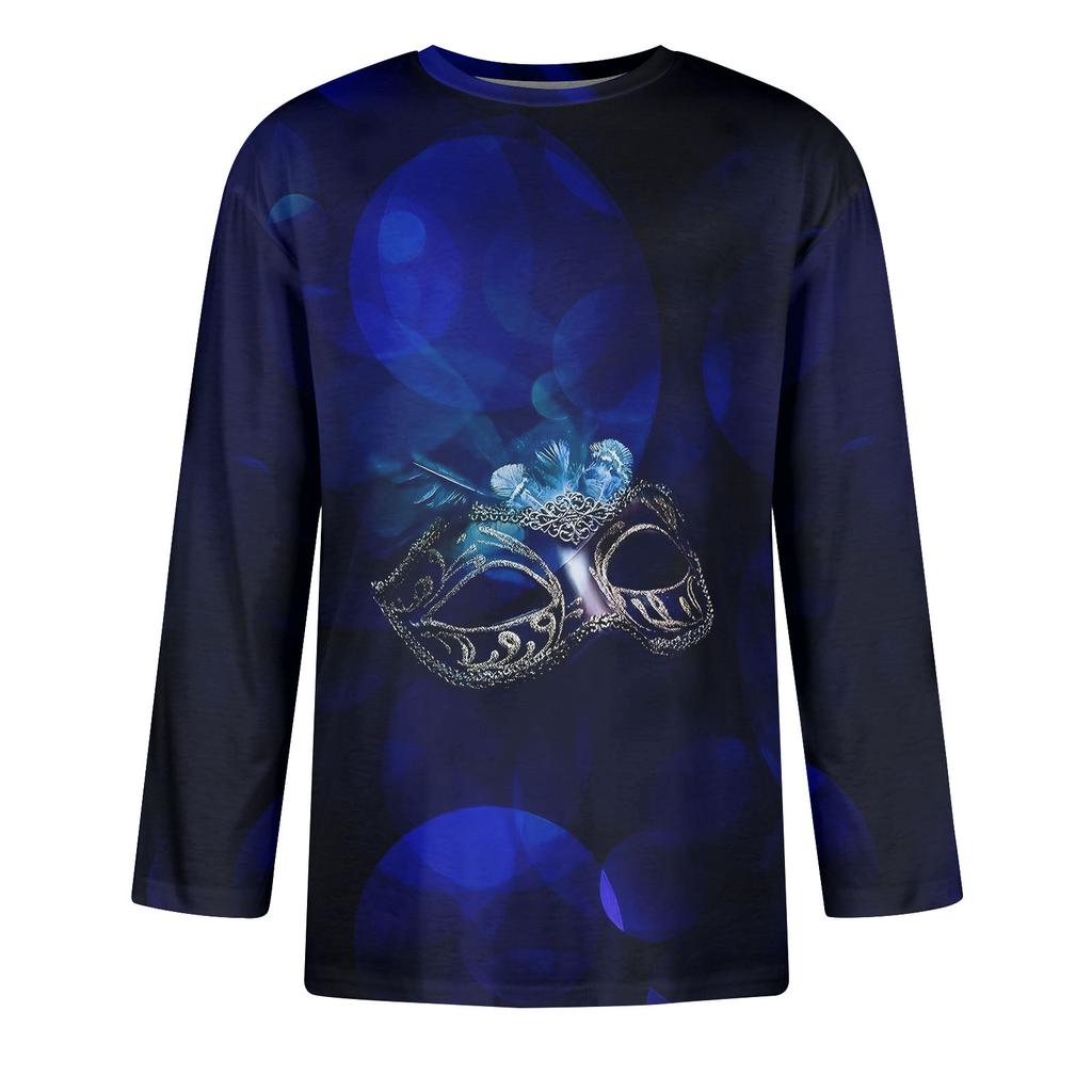 Men's Round Neck Seven Quarter Sleeve Top T-shirt, Men's Casual Loose Seven Quarter Sleeve