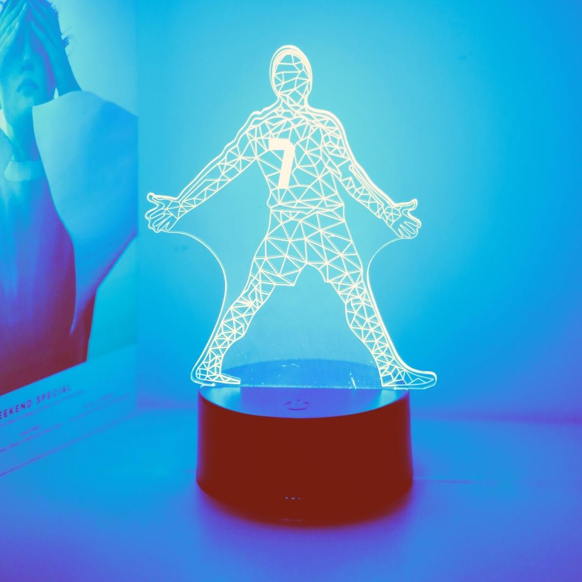 

Футболист 3D ночник, сенсорное управление семью цветами, питание от USB, идеальный выбор для подарка