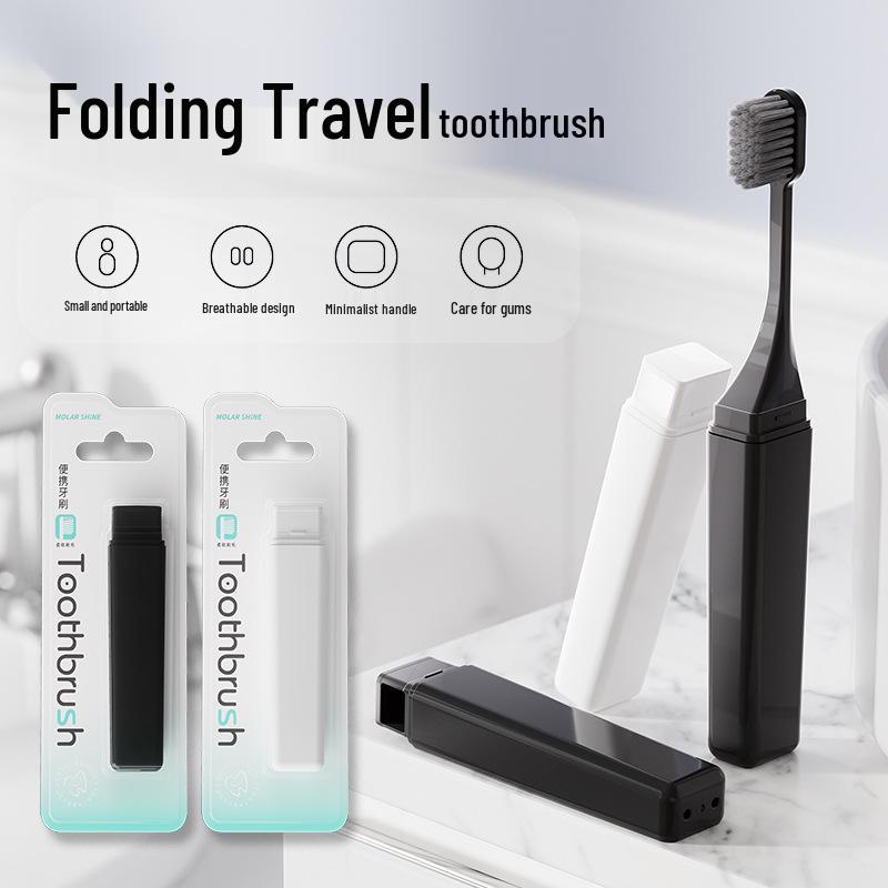 Portable Soft Bristle Travel Toothbrush - Compact & Comfortable for Business Trips