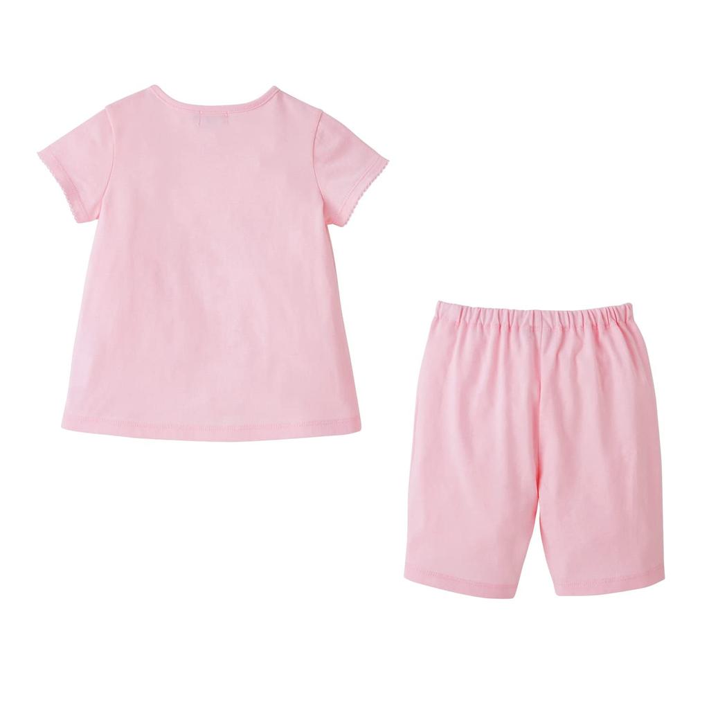 MIKIHOUSE HOT BISCUITS Short Sleeve Loungewear for Size Girls, Pink, 100cm, 72-7302-490