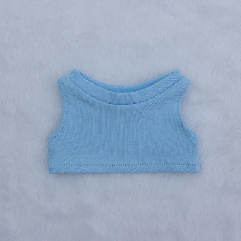 High Neck Sleeveless T-shirt for 10cm-20cm Dolls - Versatile Cotton Plush Fabric