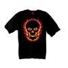 Men's/Unisex Biker T-shirt - Flaming Skull