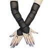 48Cm Long Hot-Drilled Hook Finger Gloves Women Sexy Cosplay Party Thin Elastic Mesh Breathable Transparent Fingerless Gloves