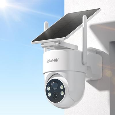 Solar Panel Type Security ieGeek Outdoor Solar Security External 5DBI Adjustable Solar No Power Supply No Wiring Human Night Vision Color Battery