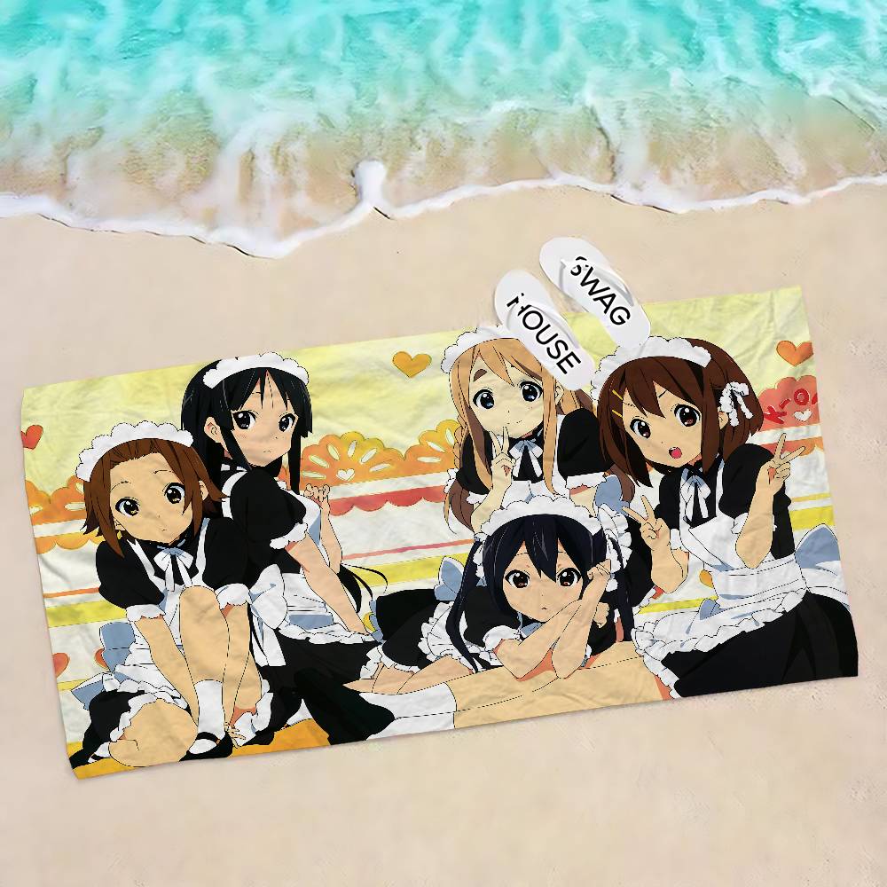 Anime K-On Mikrofaser Bedrucktes Strandtuch Bergsteigen Yoga Strand Schwimmen Laufen Saugfähiges Weiches Handtuch