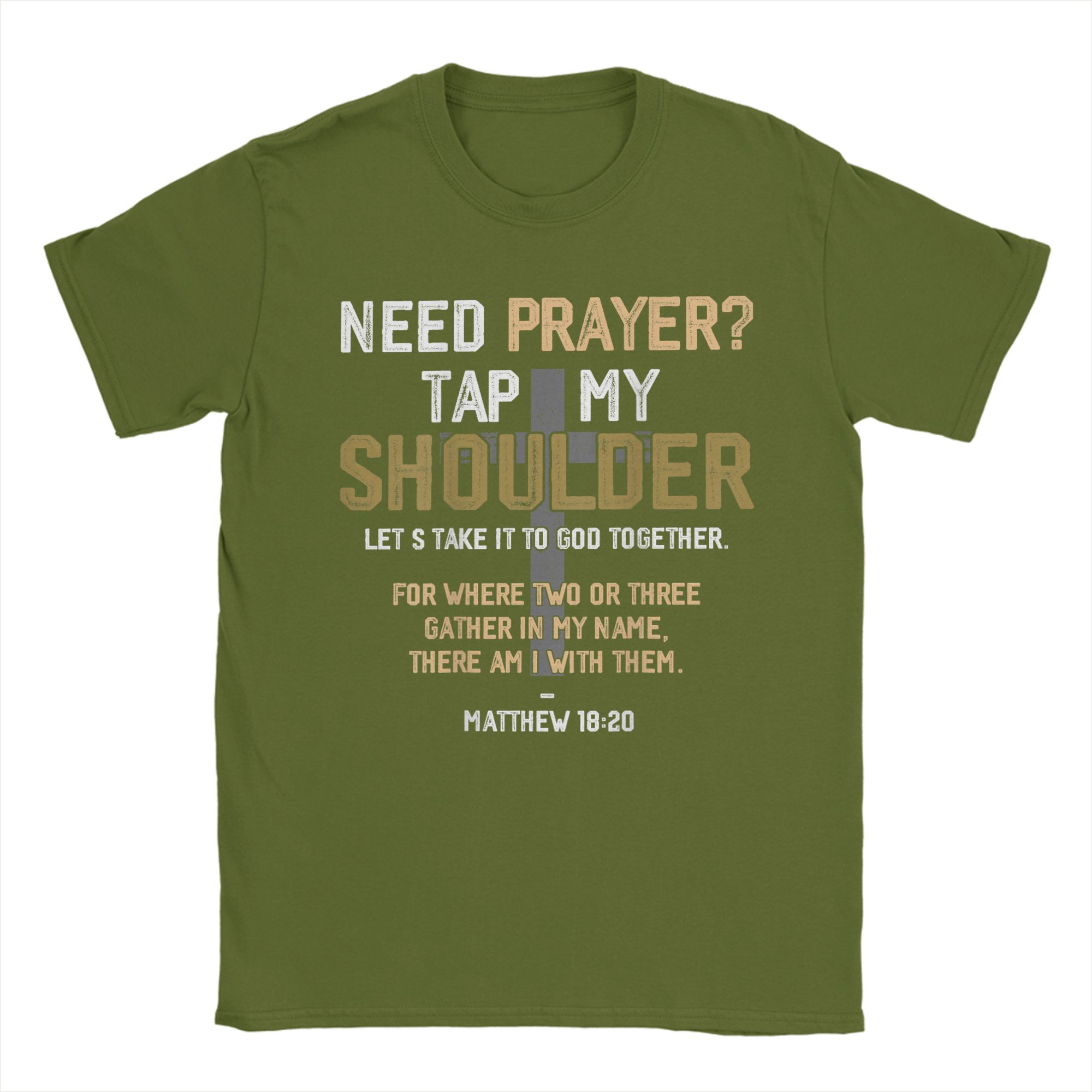Casual Need Prayer Tap My Shoulder Bible Verse Christian T-Shirts for Men Crewneck T Shirt  Short Sleeve Tee Shirt Summer Tops 4XL