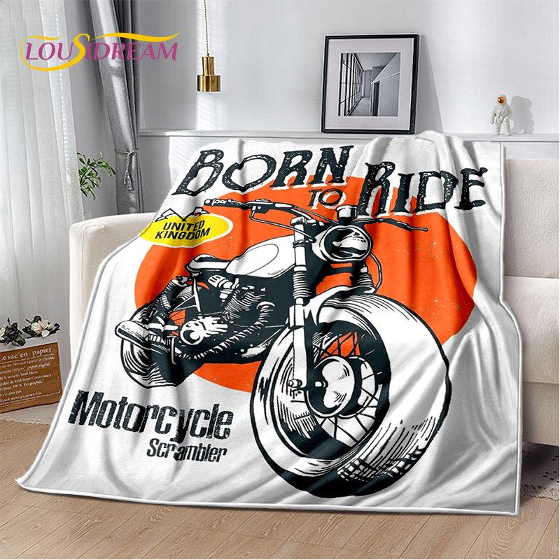 3D Retro Vintage Motorcycle Soft Plush Blanket,Flannel Blanket Throw Blanket for Living Room Bedroom Cover Beds Sofa Picnic