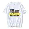 Life Is Short Make It Shorter Tren Meme Trenbolone T-shirt Men Women Funny Gym Short Sleeve T-shirts 100% Cotton Casual T Shirt