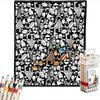 DIY Coloring Blanket With 24 Color Acrylic Markers Floral Theme Cloth Painting Throw Blanket For Sofa Bedroom Decor Gift