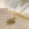 Spiral Sun Pendant Necklace Women'S Personality Gold Hollow Pendant Fashion Simple Necklace