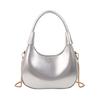 2025 Spring New Popular Angola Burgundy Patent Leather High-end Handbag Texture Women's Bag U-shaped Dumpling Bag
