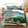 3pcs Bedding Set Hand Drawn Cars Print Duvet Cover Set Single Double King Size Bed Set for Adult Home Bedroom with Pillow Case