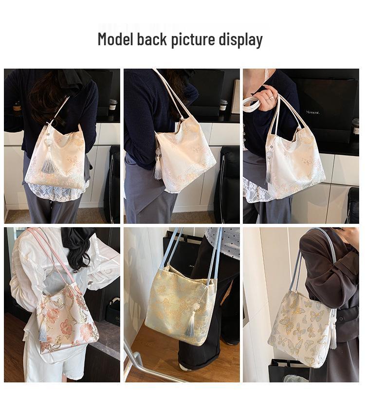 New Chinese Embroidery Single Shoulder Bag Women's Fashion Underarm Hanfu Tote