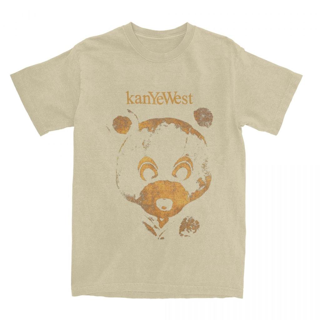 Hiphop Kanye West College Dropout Bear T Shirts Apparel Unisex Women Cotton Hip Hop Rapper Tshirt Short Sleeve Graphic Printing