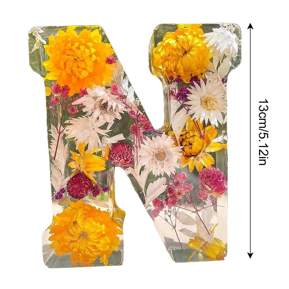Creative Large Letter Floral Night Light 26 Letters A-Z Dry Flower Simulation Floral Letter Light Valentine's Day Gift