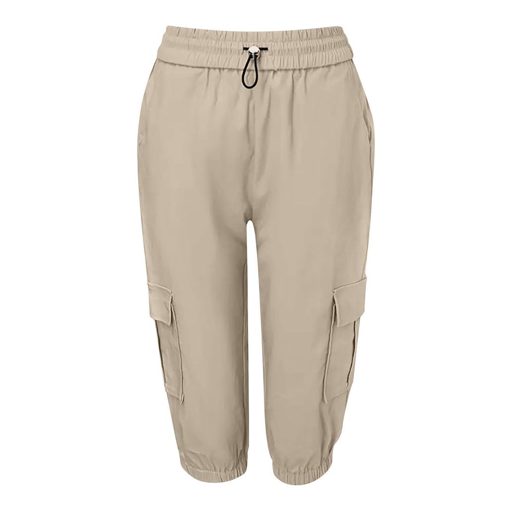 Women's High Waist Cargo Jogger Pants with Pockets - Summer Casual Pants
