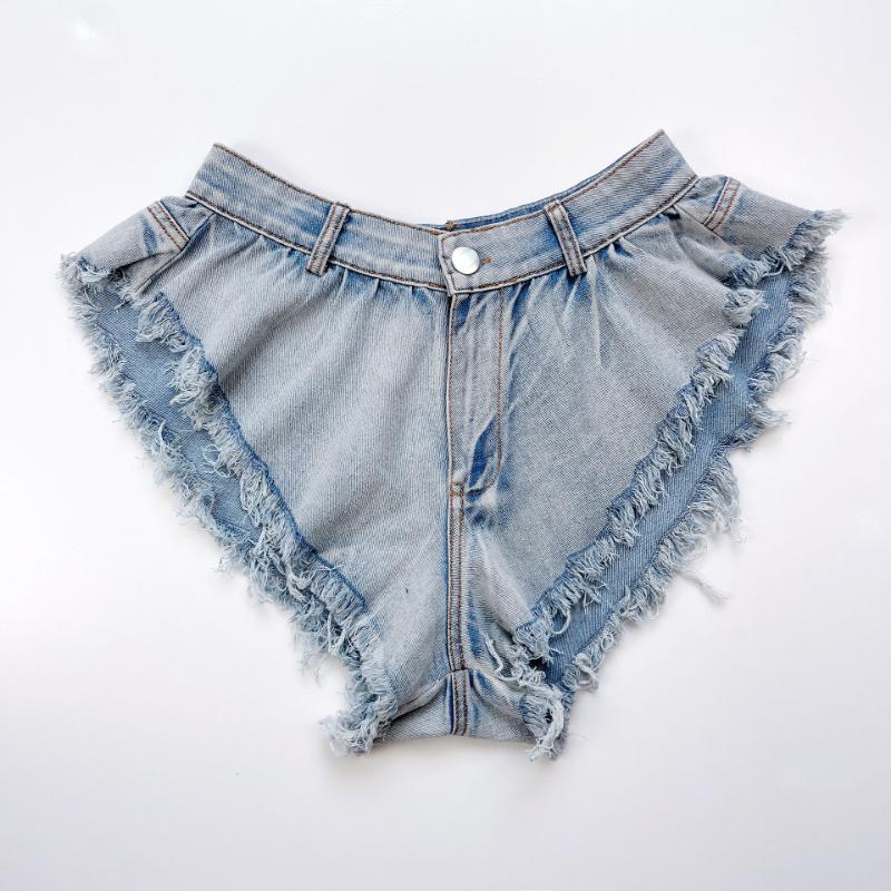 Sommer Kvinner Denim Shorts Uformelle løse hull Rippede Jeans Shorts Denim Shorts Bukser