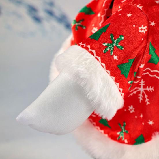 Christmas Goose Outfit Cute Porch Goose Clothes with Hat for 23" Goose Statue Outdoor Holiday Goose Costume for Patio Yard Lawn Decor