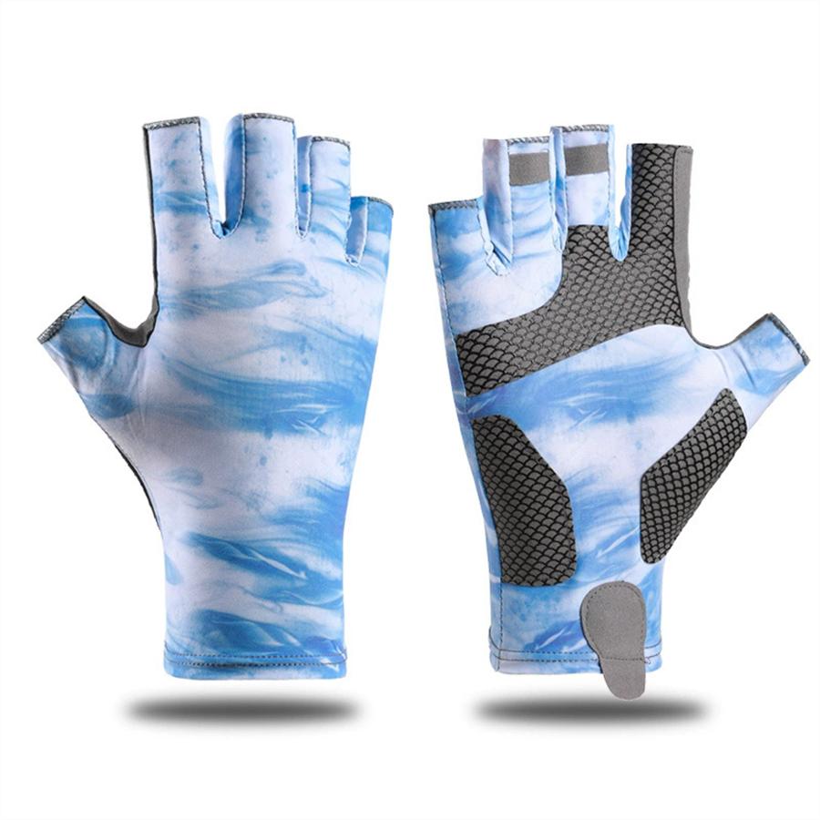 UV Protection Half Finger Fishing Gloves, Anti-Slip Breathable Outdoor Sports Gloves
