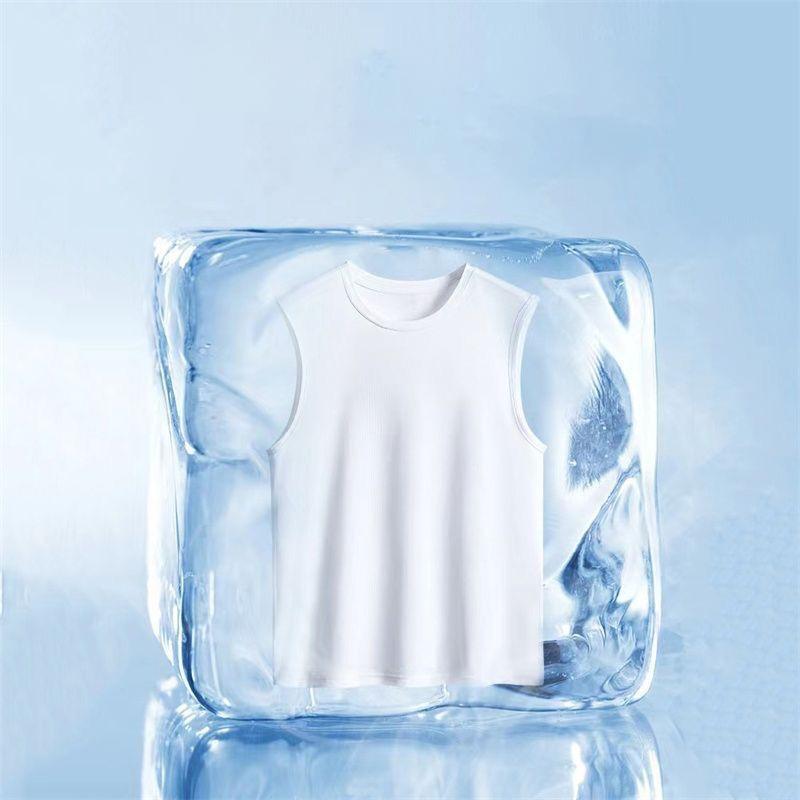 Men's Ice Silk Mesh Vest Lightweight Sports Summer Wear Sleeveless T Shirt Tank Casual Fashion Outerwear