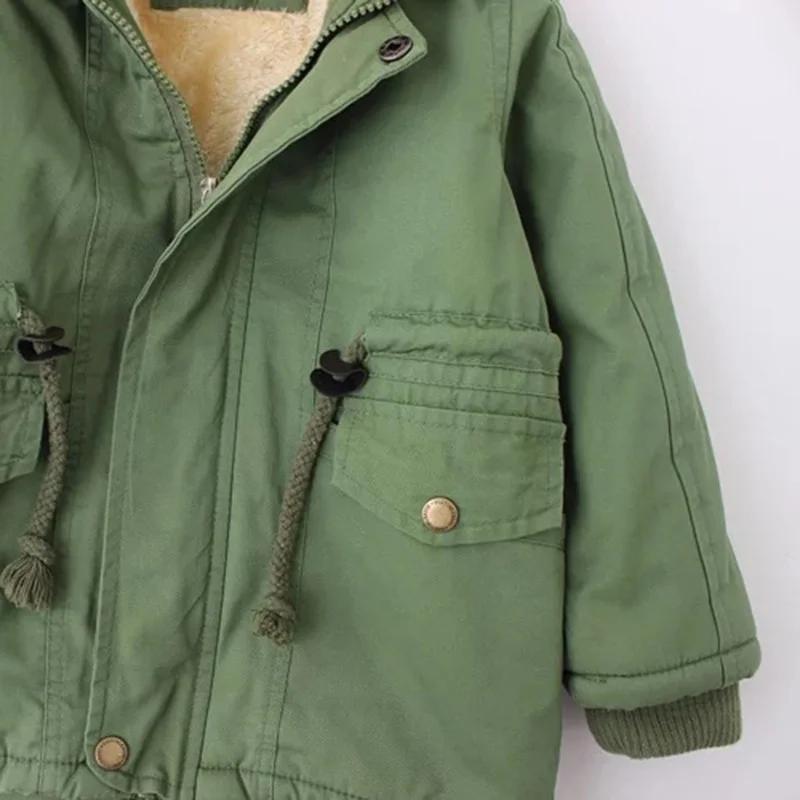 Winter Children Down & Parkas European Style Boys Girls Warm Outerwear Color Green Blue Hooded Coats for Girls