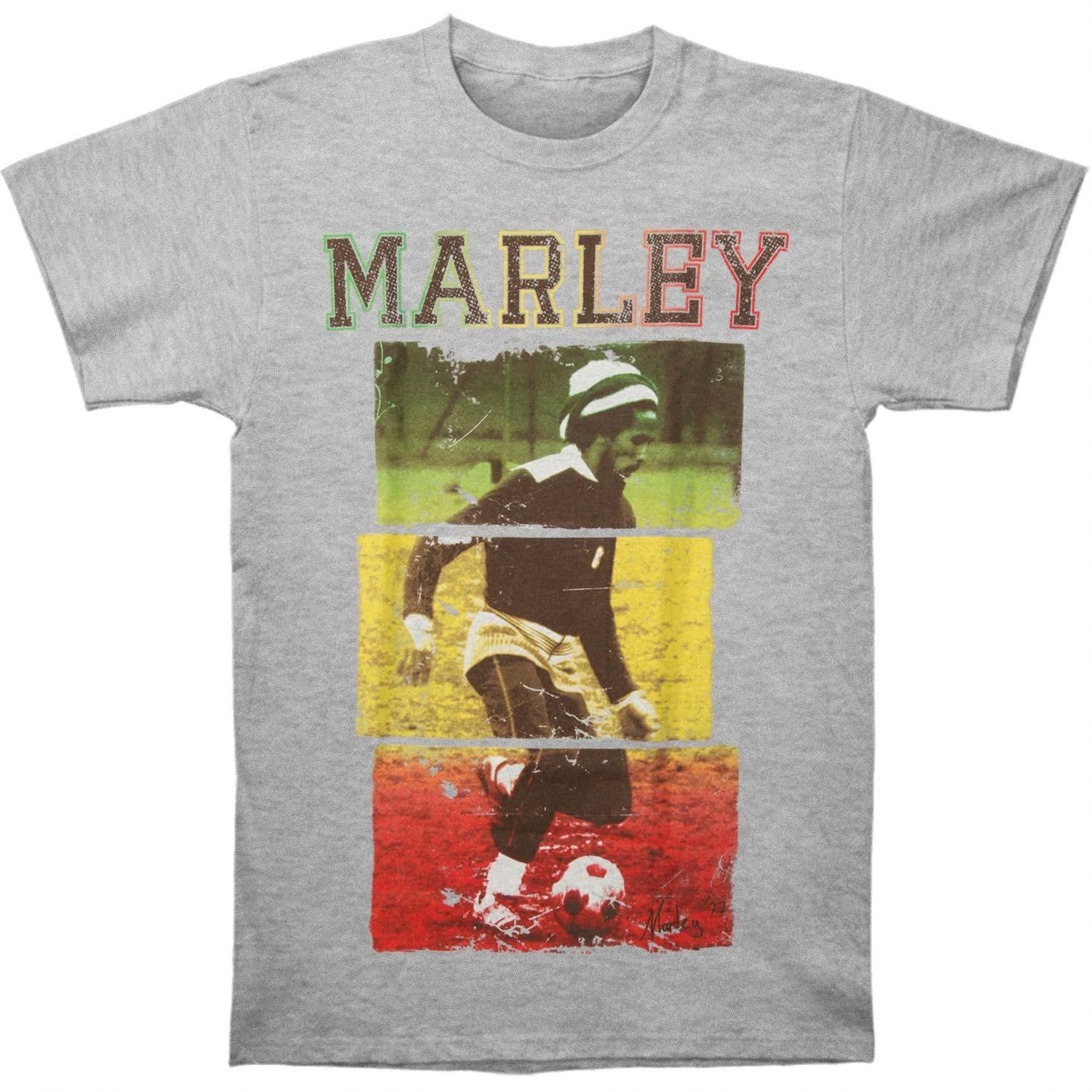 Men s Bob Marley Football Text Slim Fit T-Shirt Mens Womens Tees Top  Grey M