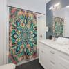 Boho Mid Century Modern Shower Curtain - Abstract Retro Geometric 10a