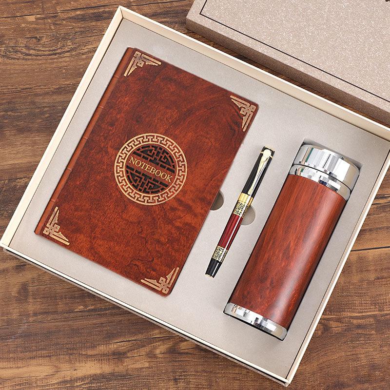 2026 Well Sell Custom-Made Redwood Notebook Corporate Gift Set for Clients Graduation Edition