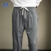 Romon Men's Ice Silk Drawstring Cuffed Casual Pants