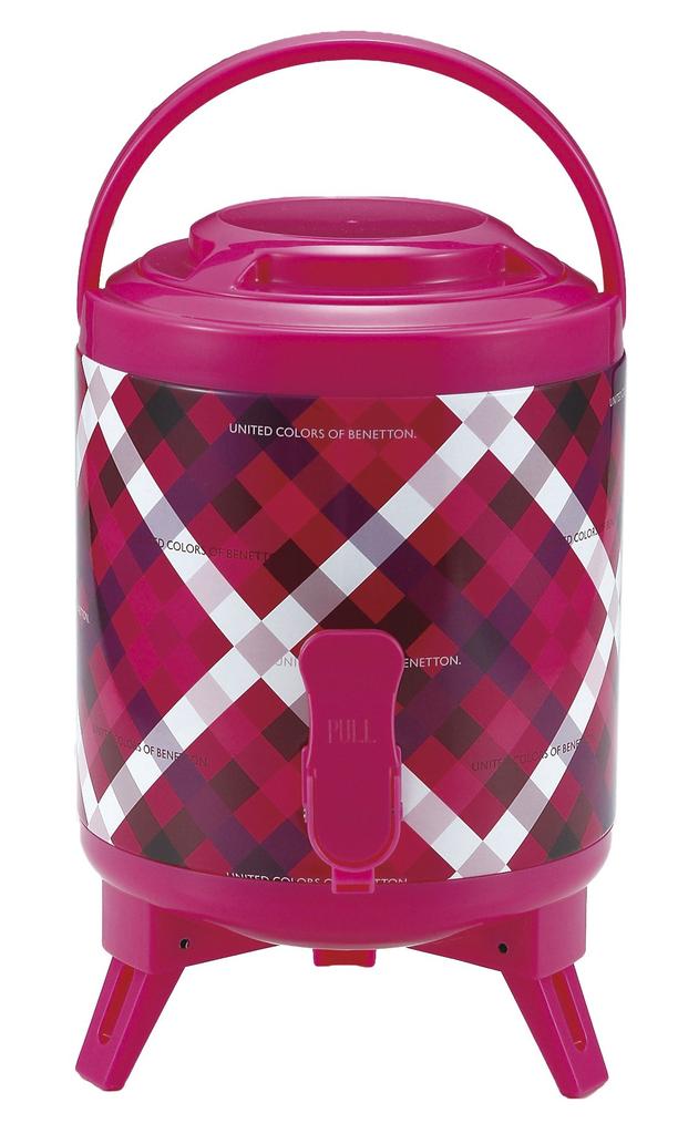 BENETTON MA-5346 3L Water Jug, Check/Pink