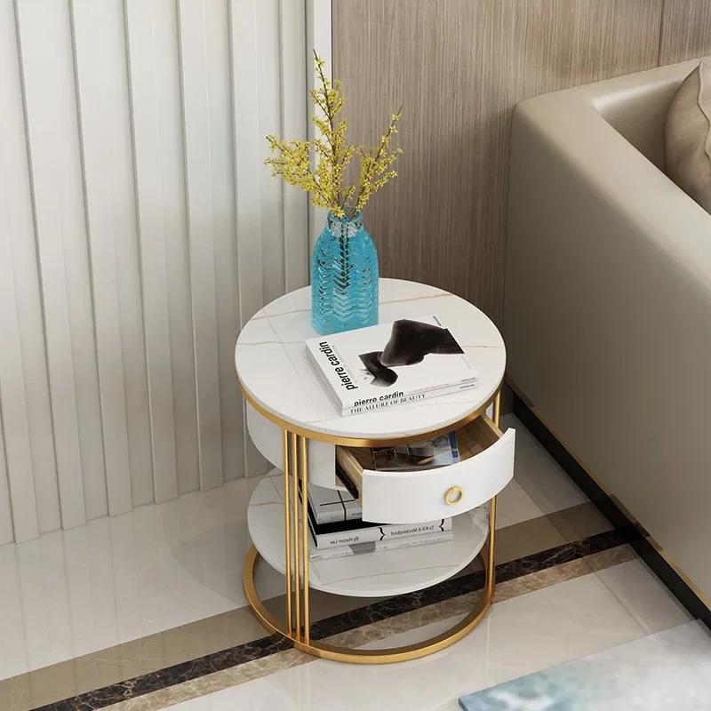 Living Room Furniture Bedside Table Nordic Balcony Storage Cabinet Simple Modern Bedroom Round Endtables Hotel Porch Nightstands