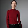 Women's High Neck Cashmere Knit Sweater: Warm, Versatile, Solid Color Pullover for Autumn and Winter.