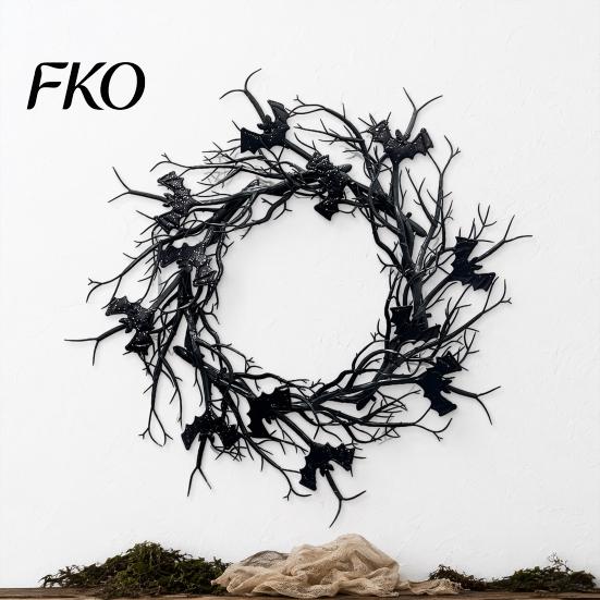 Eerie Thorns Decoration Wreath, Realistic Spiked Branches, Halloween Horror Theme Decoration, Door Hanging Dead Branch Spooky for Haunted House