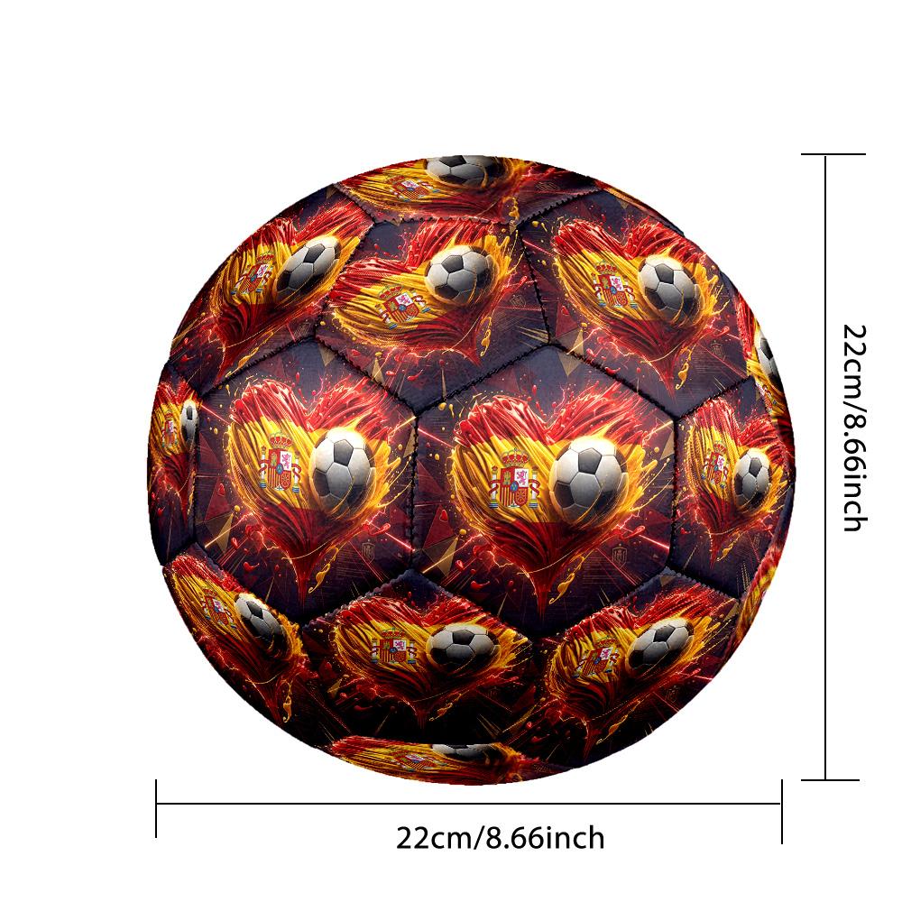 Spain Football Printed Size 5 Soccer Ball Wear Resistant Standard Adult Training Football Fan Gift for Indoor Outdoor Match Sports
