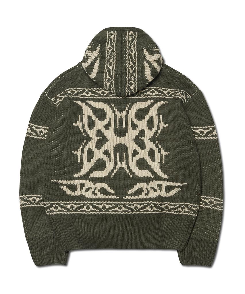 Nomaenyueol Cowichan Hooded Zip-Up - Khaki