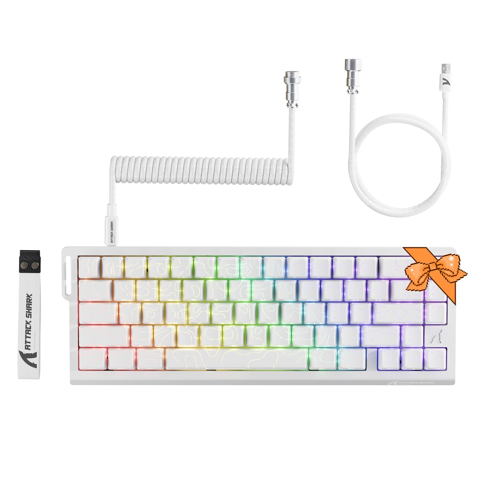 

ATTACK SHARKxMAMBASNAKE Top RGB 8K спіральна кабельна лінія, підсвічування, (контур - білий)