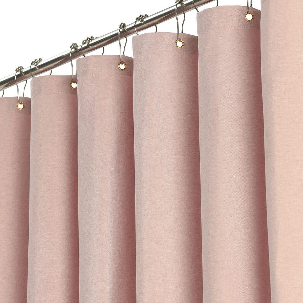 Waterproof Imitation Linen Shower Curtain - 235g Polyester, Thick Solid Color, Ideal for Bathroom Partitions