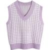 Loose Knitted Vest Sweater Women Sleeveless Thick Vintage Sweater Vest Female Waistcoat Chic Tops  Houndstooth Women Clothing