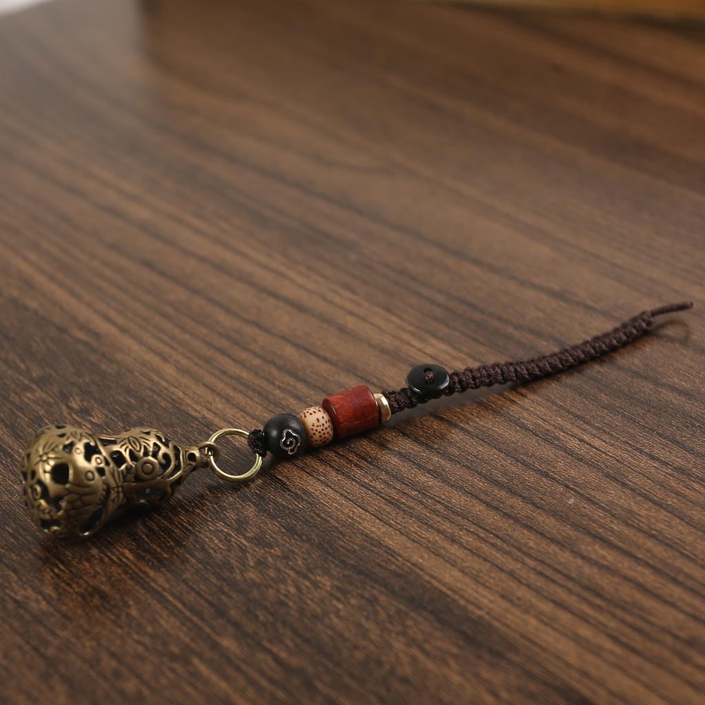 Brass Two-color Primary Color Hollow Pisces Gourd Key Car Pendant Pendant Ring Stall Explosion Unisex