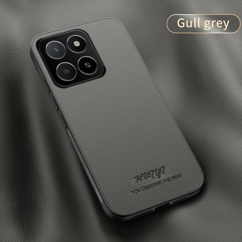 Huawei Honor X5b Plus için Deri Magsafe Kılıf Araç Manyetik Tutucu Kablosuz Şarj Silikon Sert Telefon Kapağı HonorX5bPlus Kılıf