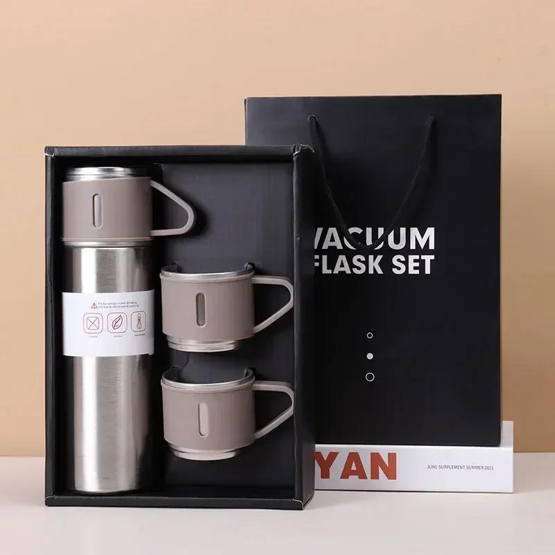 500ML 304 Stainless Steel Vacuum Insulated Bottle Gift Set Coffee Mug Business Style Insulated Water Bottle for Tea Coffee Drink