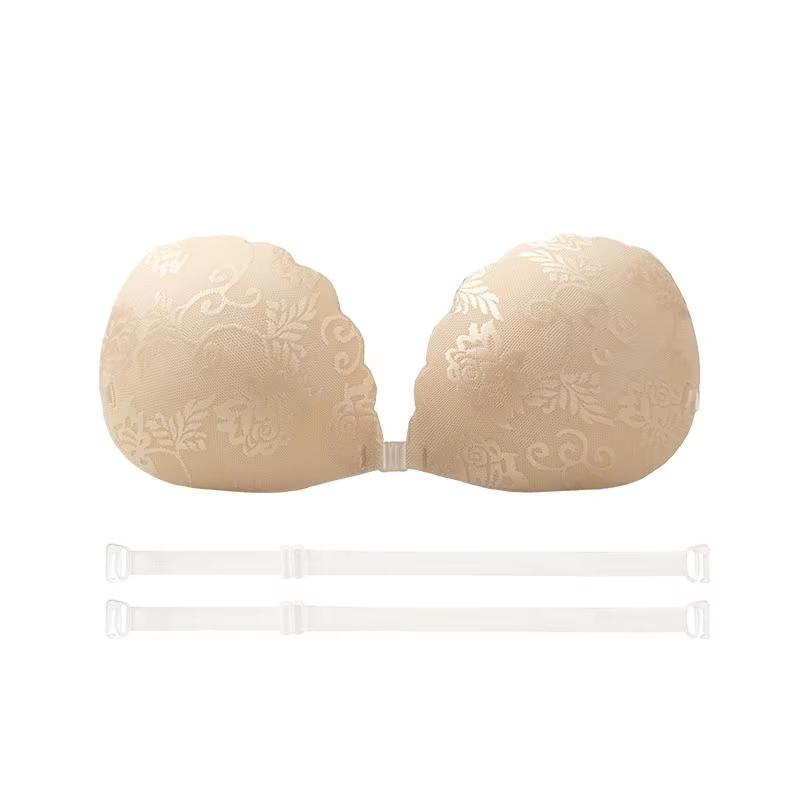 FallSweet Invisible Push Up Strapless Bra for Women Adhesive Sticky Bras Reusable Silicone Bralette Sexy Lace Wedding Lingerie