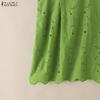 ZANZEA Women Casual V-Neck Sleeveless Lace Crochet Patchwork Tank Tops