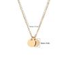 18K Gold-Plated Mini Round Pendant Necklace with Etched Stainless Steel Disc